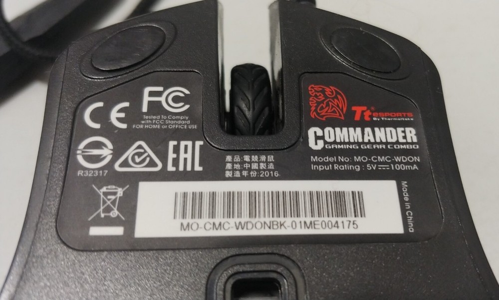 Tt Commander Computer Mouse USB Connection Model MO-CMC-WDON Tested! Works Great
