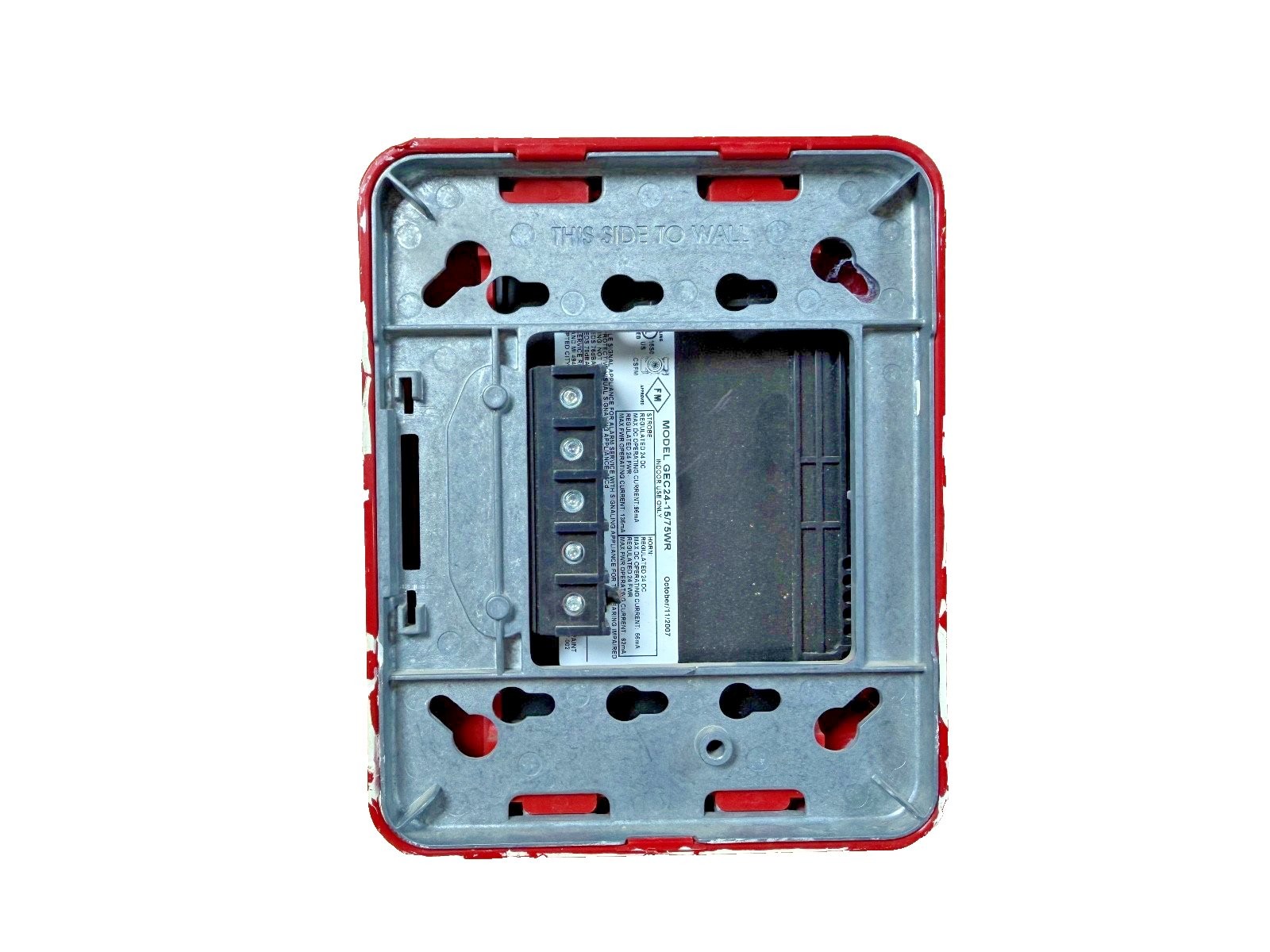 Gentex GEC24-15/75WR Fire Alarm Horn Strobe Wall Red w/ Mounting Plate