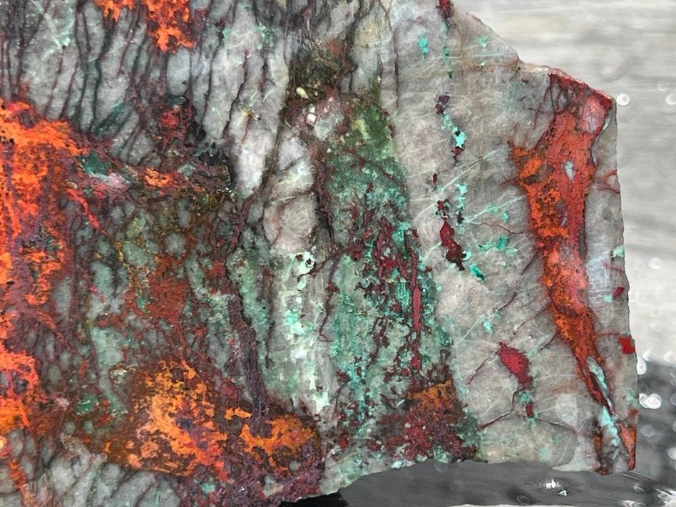 Sonora Sunrise Sunset Chrysocolla Cuprite 4.25"x2.5" Lapidary Rough Slab S2