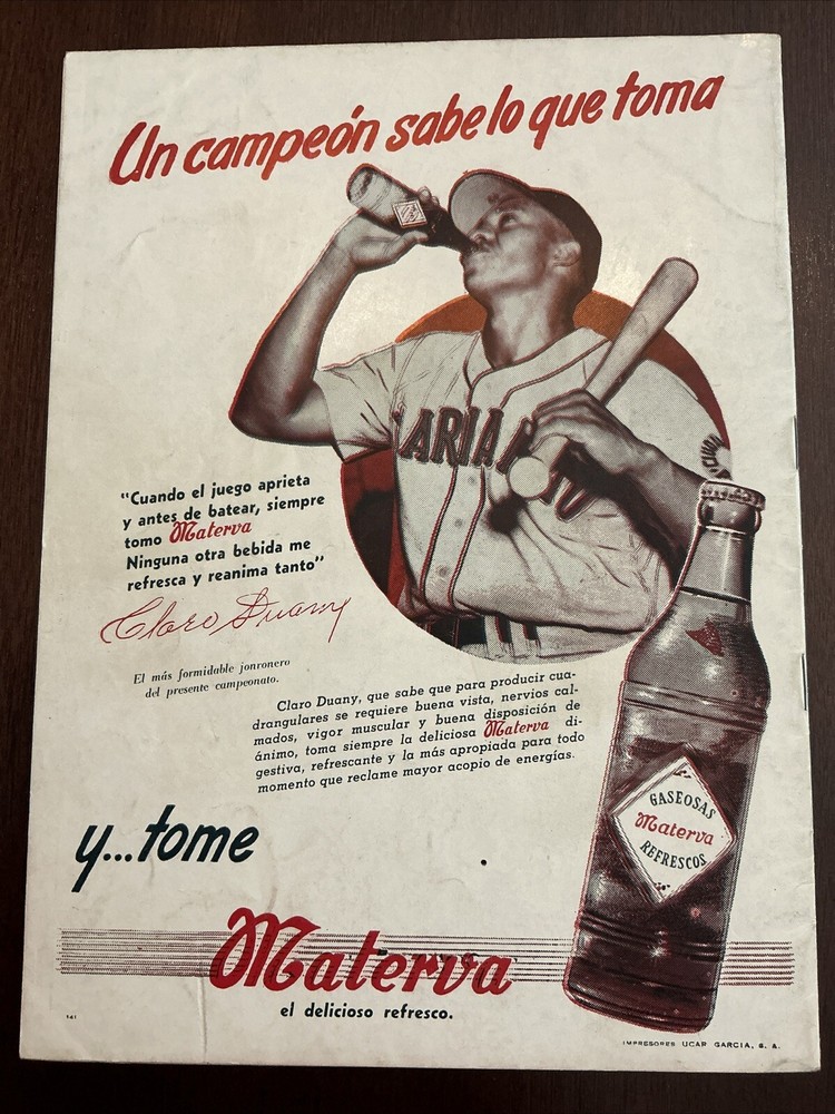1949-50 CAMPEONATO CUBA BASEBALL PROGRAM Rare