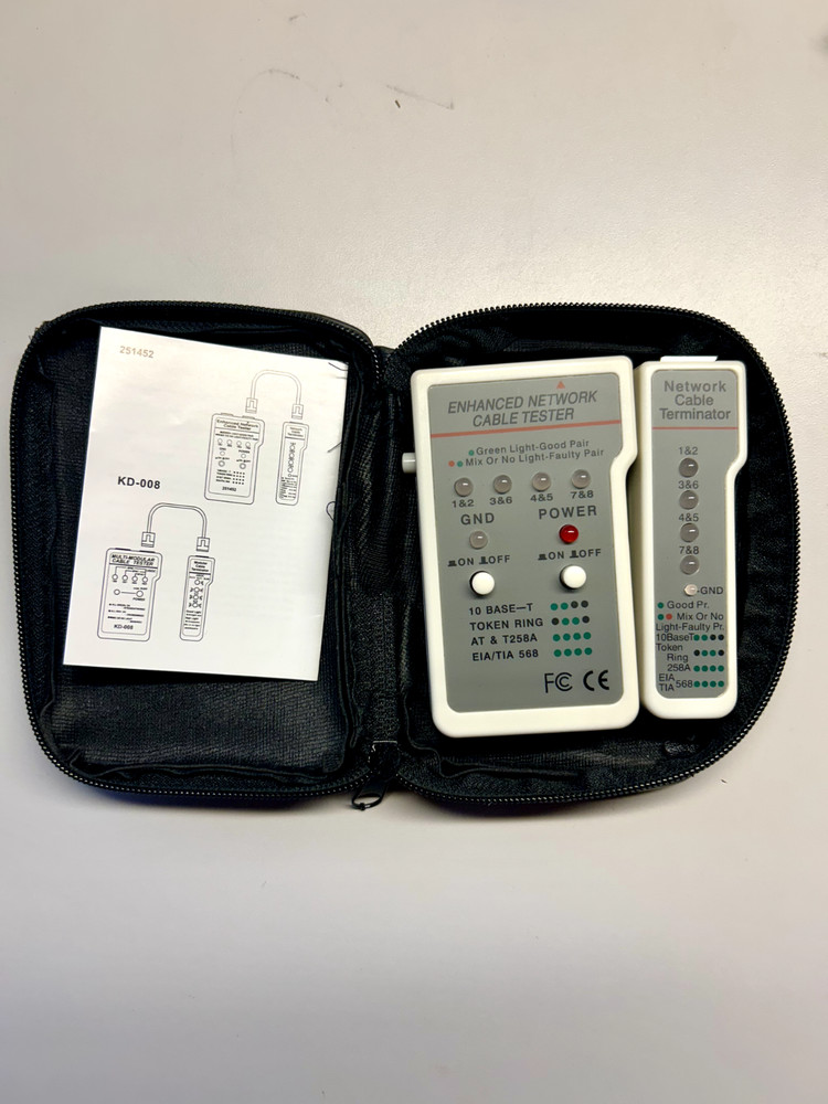 ENHANCED NETWORK CABLE TESTER NETWORK CABLE TERMINATOR MODEL #251452