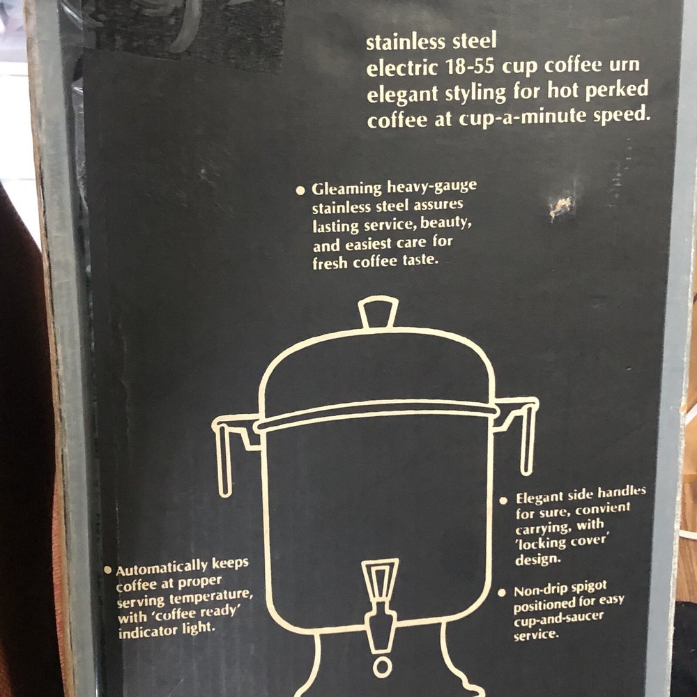Farberware 155C Automatic Stainless Steel Coffee Urn Percolator 55 Cup Buffet