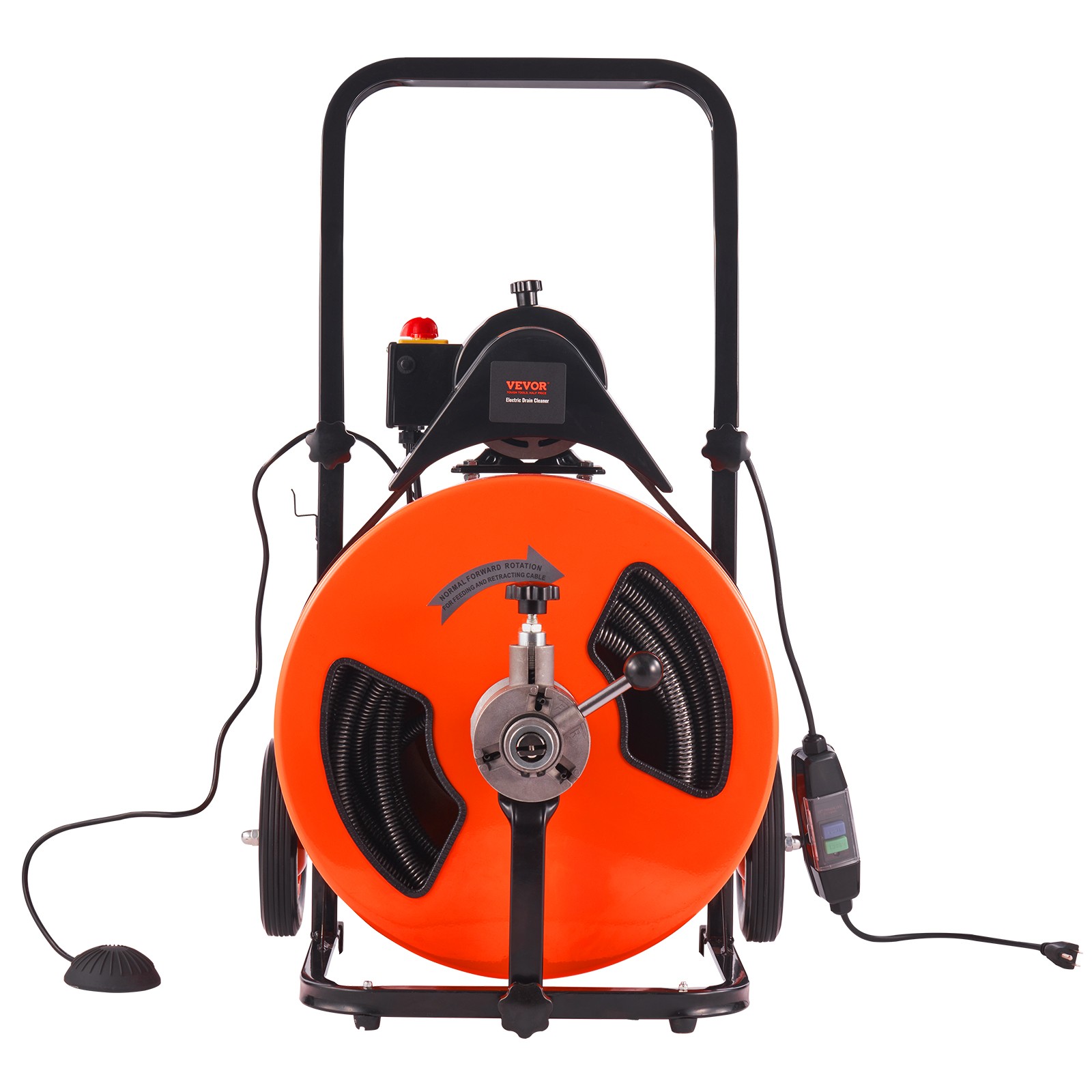 VEVOR Drain Cleaner Machine Electric Drain Auger 100 FT x 3/4In Auto Feed
