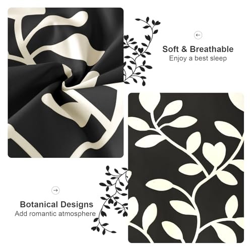 Size Comforter Set - 7 Piece Floral Botanical on Comforter Sets Queen Black