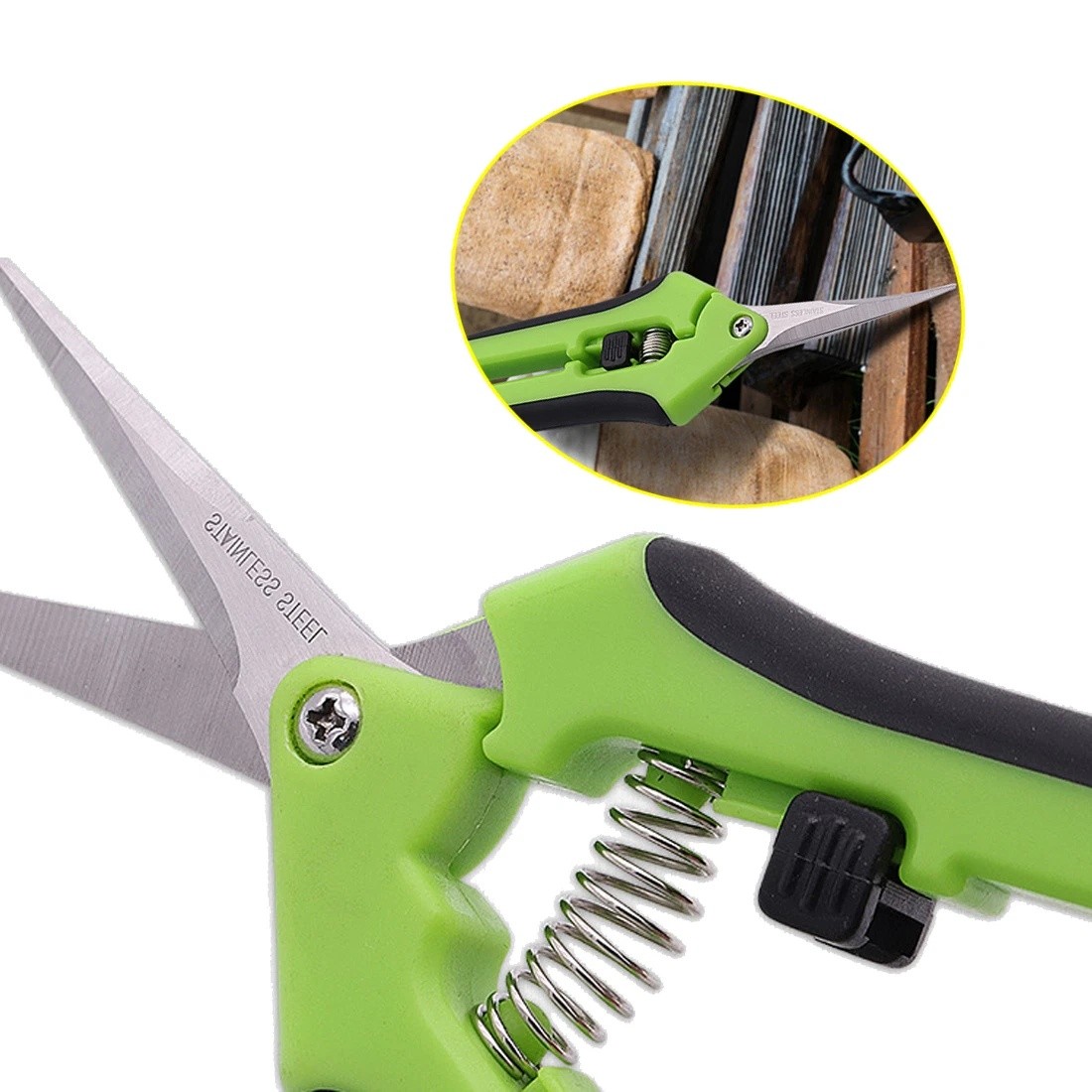 6 Pack Curved Blade Garden Scissors Trimmers Harvest Pruning Plants Trimming