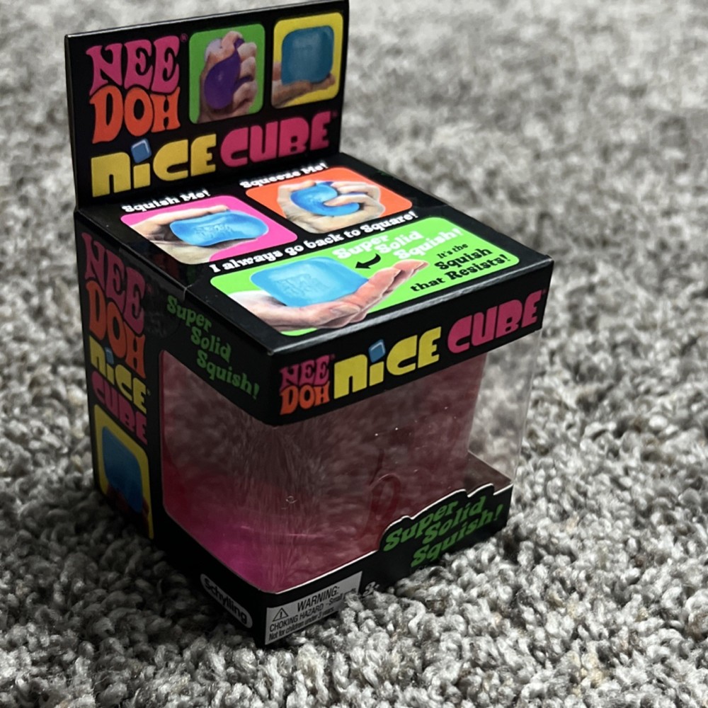 Nee Doh Nice Cube Super Solid Tactile Squeeze Toy (PINK)