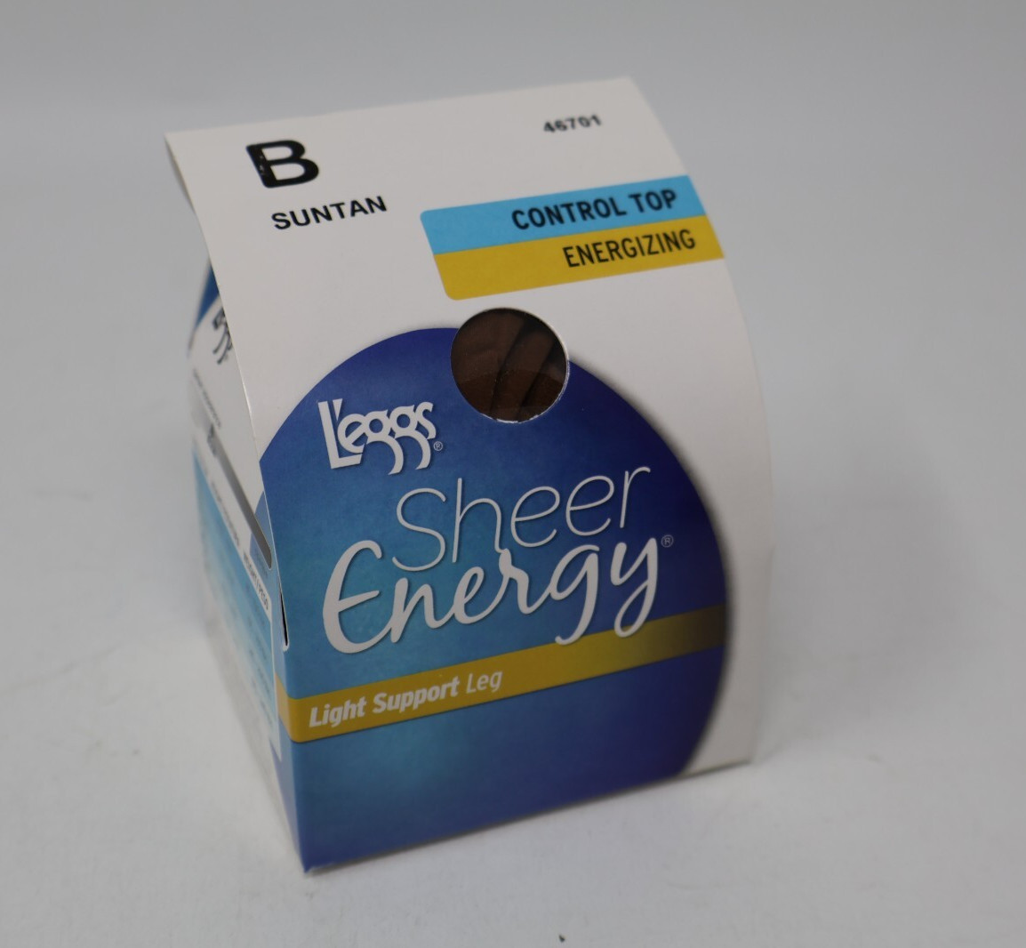 L'eggs Sheer Energy Light Support Leg Control Top Pantyhose Suntan B Lot of 4