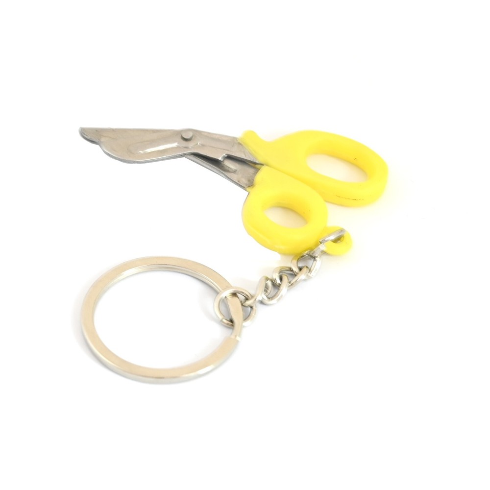 Mini Utility Scissors with Key Chain - Yellow Ring  KC-014