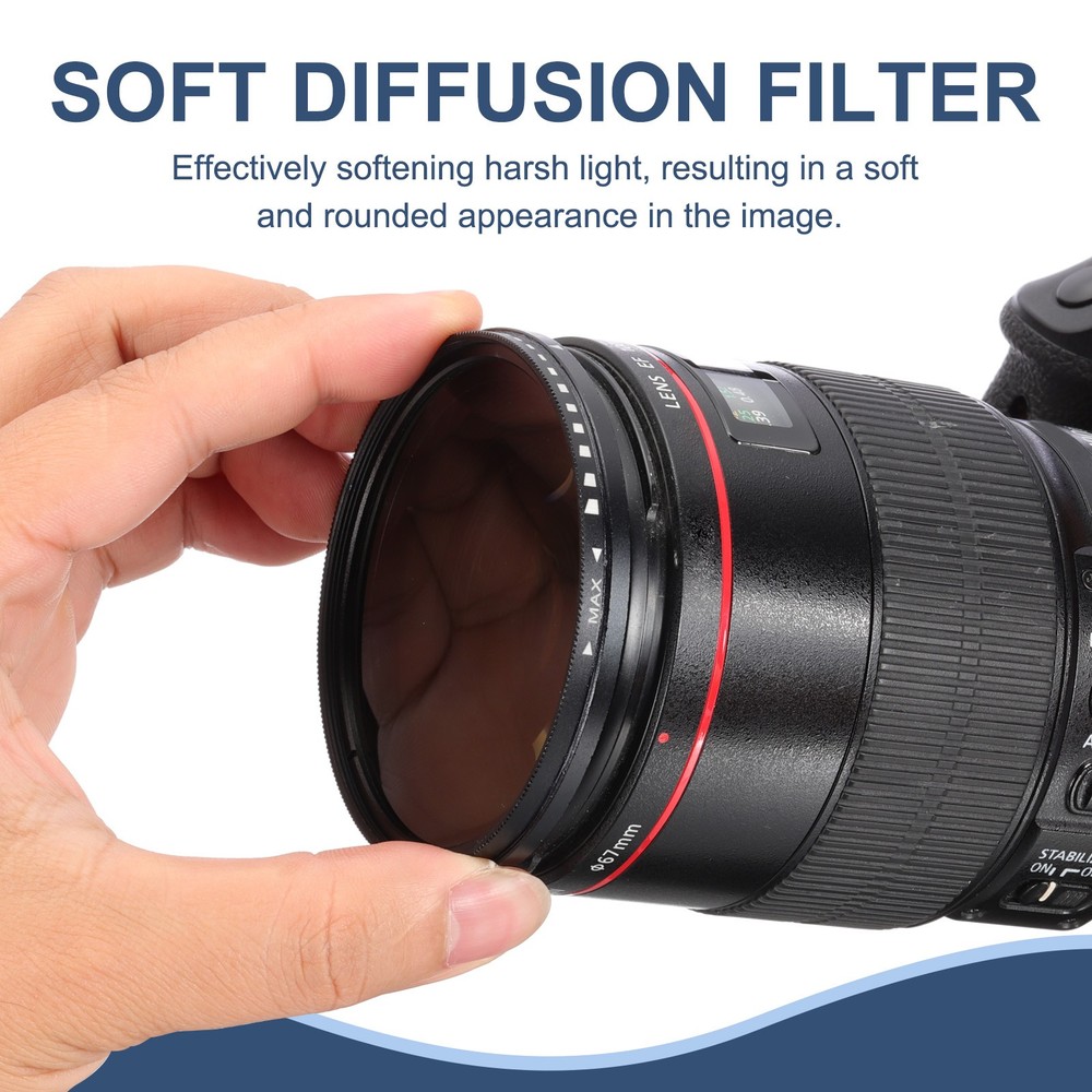 67mm Mist Filter Soft Diffusion Filter Fog Effect Camera Lens Black