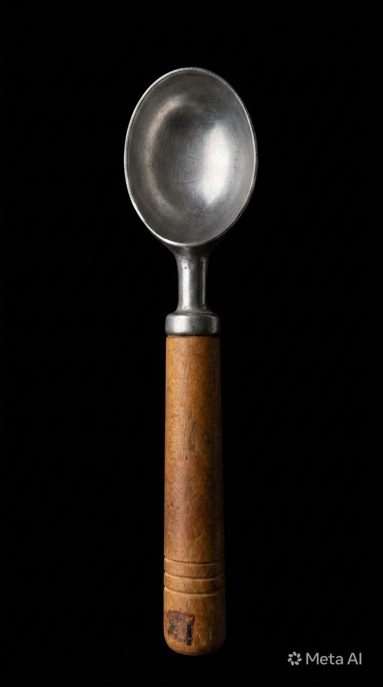 Vintage Ice Cream Scoop Wooden Handle