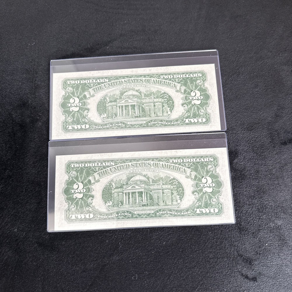1963 -2 Consecutive- $2 Dollar Bill ( Yellow SEAL🔥)