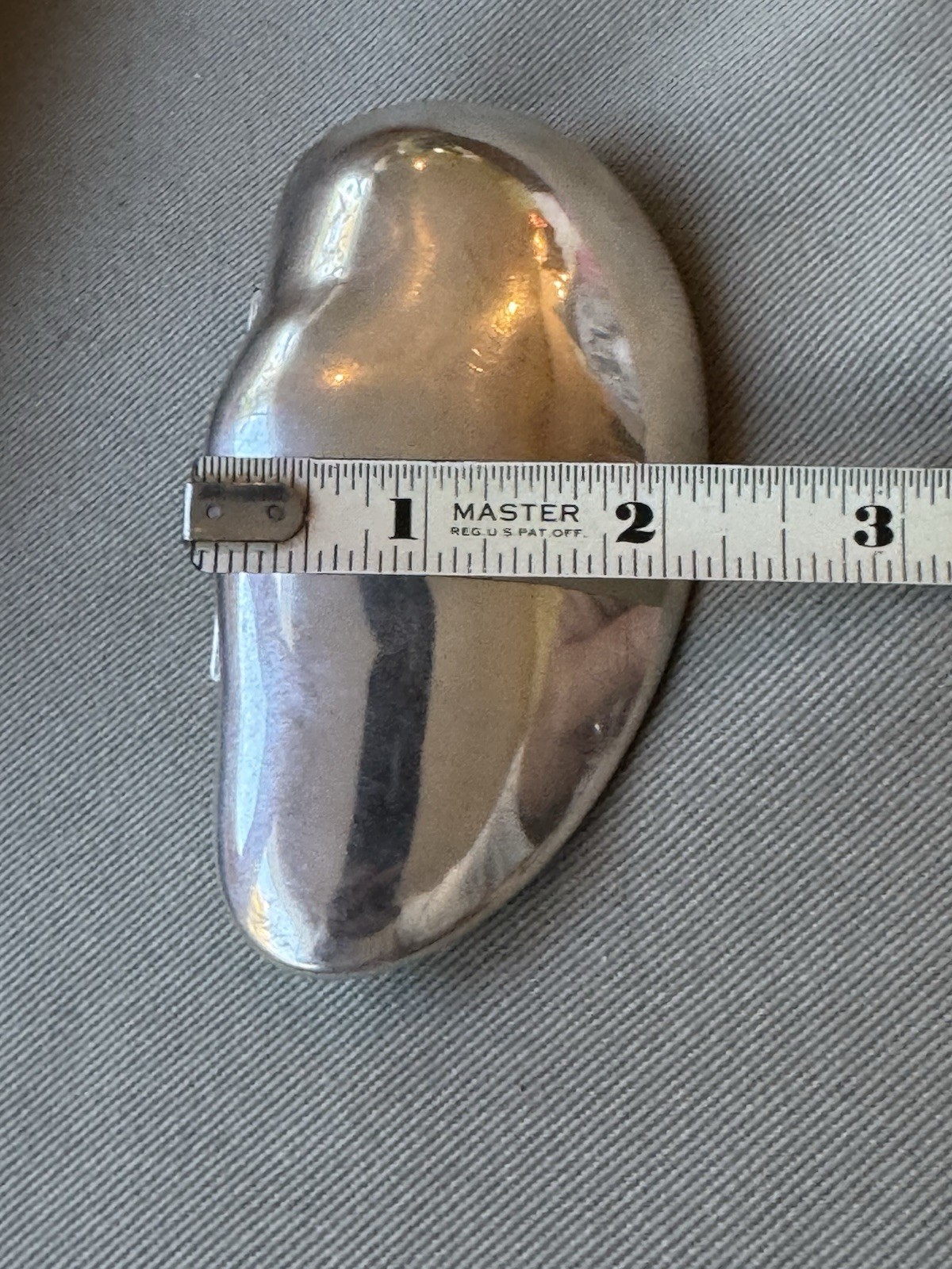 Antique Hallmarked Thailand? 90 Sterling Silver 4.25” Hinged Clam Shell Box