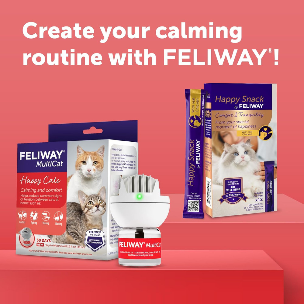 Multicat 30 Day Cat Calming Plug in Pheromone Diffuser Starter Kit, 48Ml - Helps