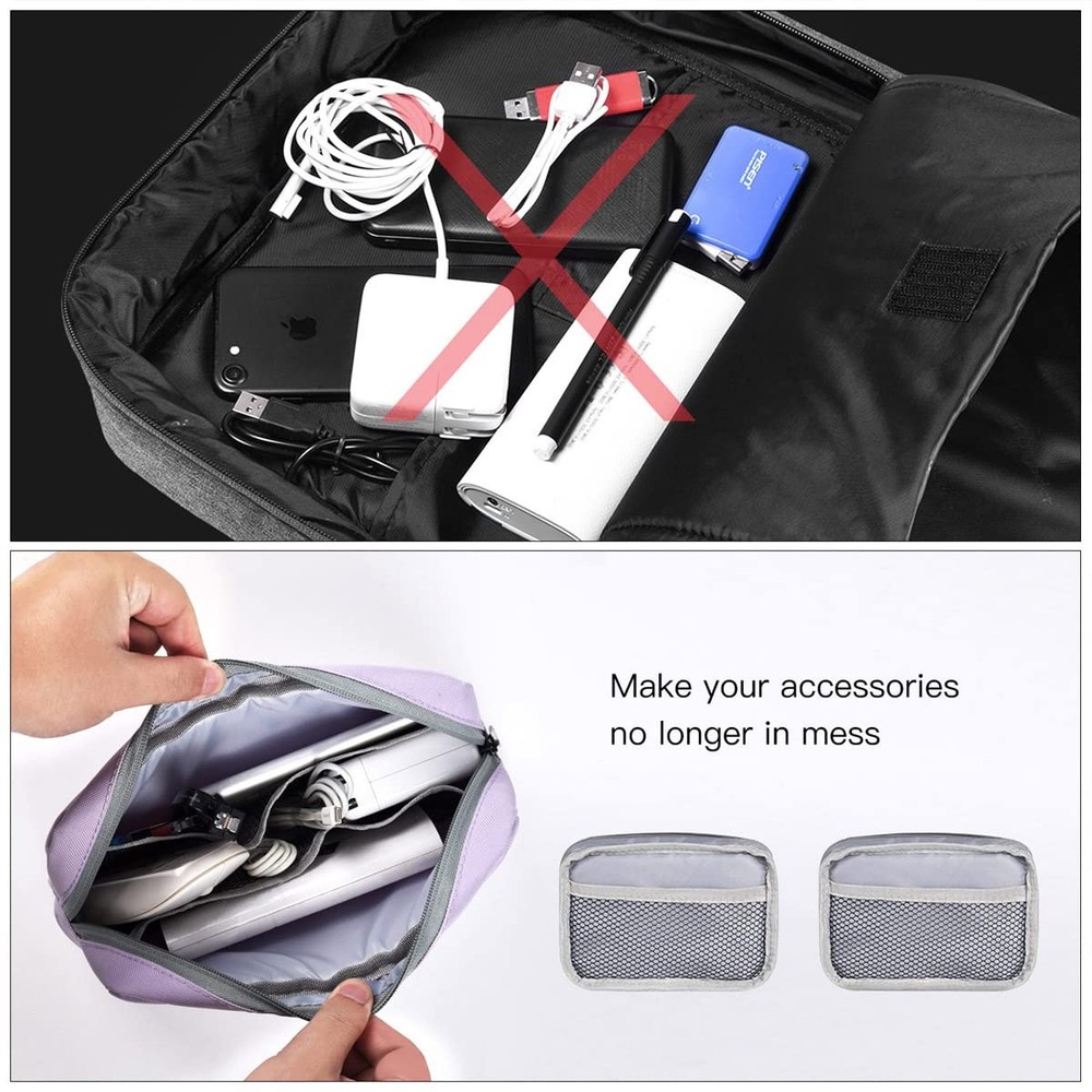 Universal Electronics Accessories Bag Pouch, 2-Pack Portable Soft Carrying Ca...
