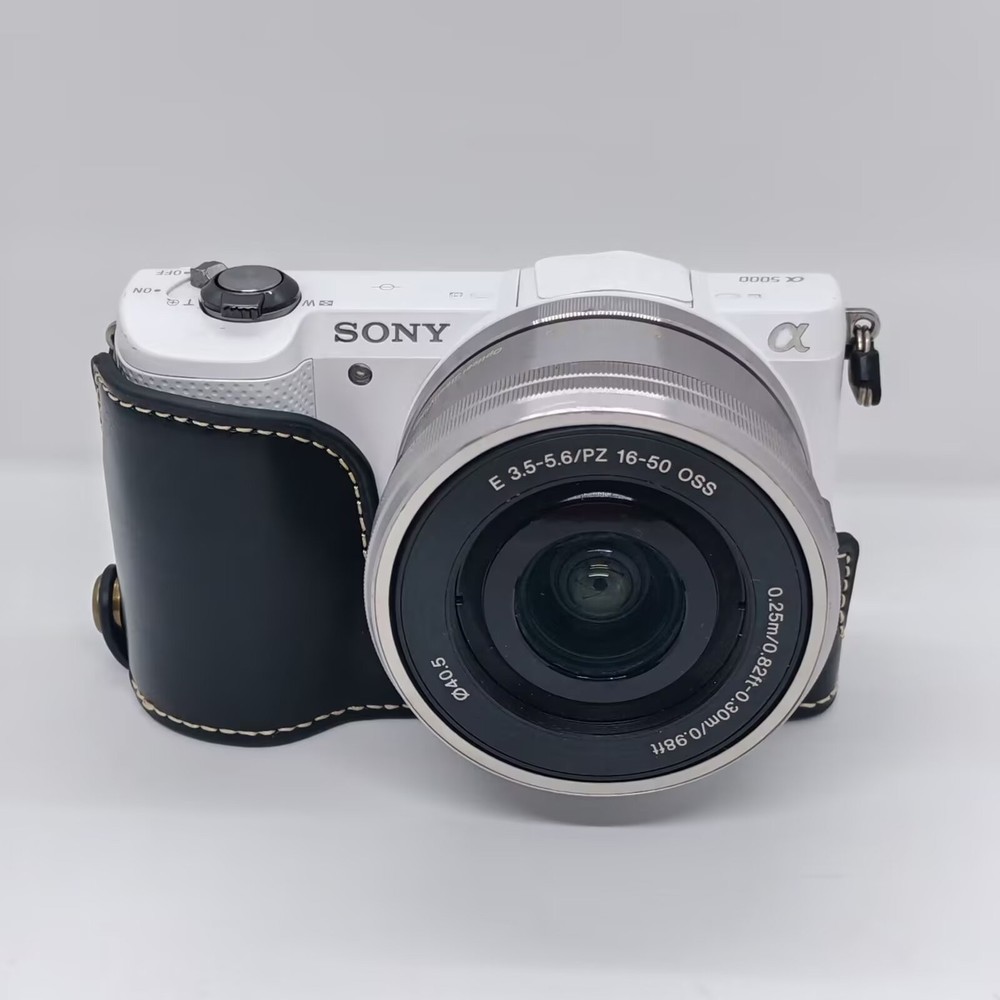 Leather Protect Half Case Grip strap for Sony Alpha A5000 A5100 Camera
