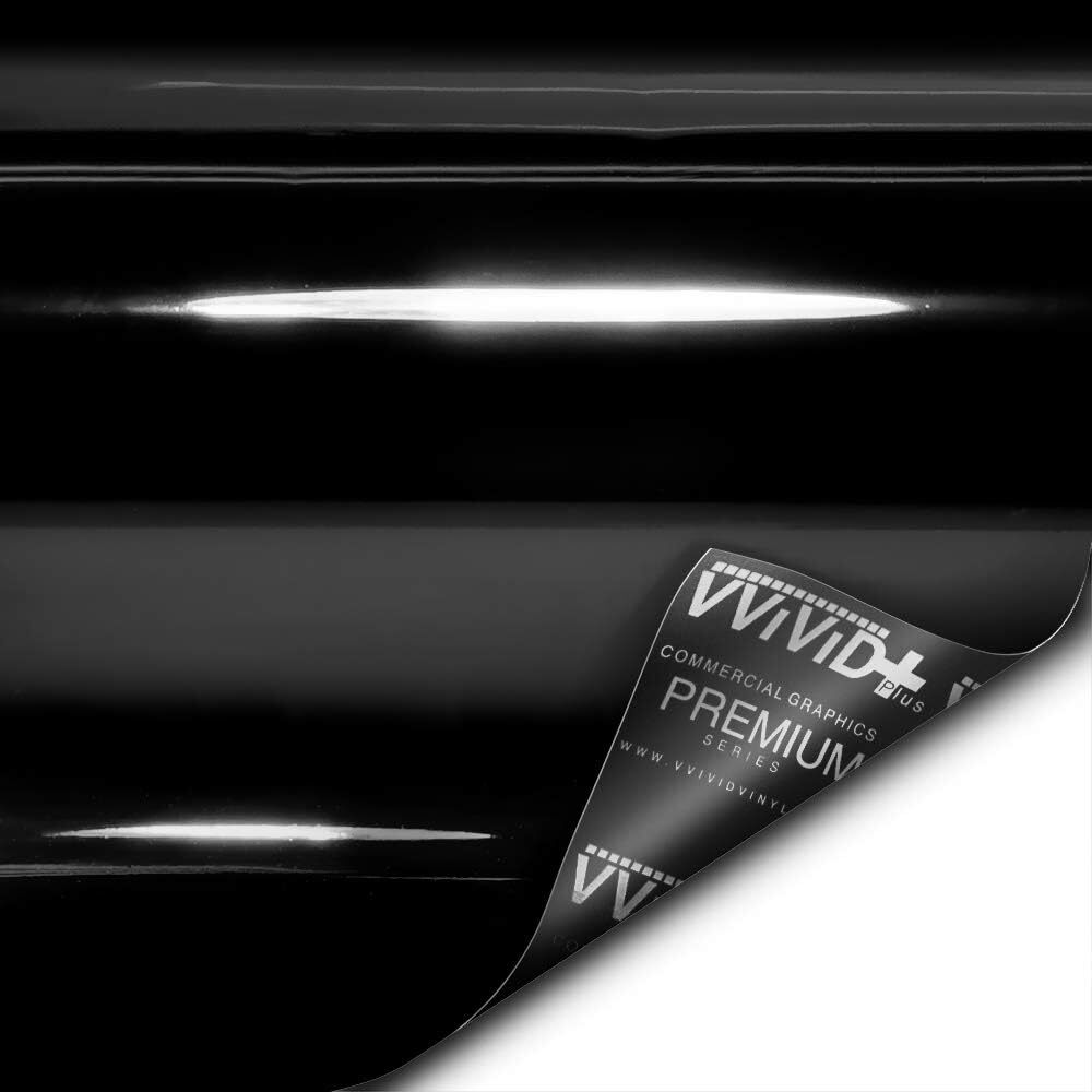 VViViD+ Ultra Gloss Premium Vinyl Car Wrap Film 1ft x 5ft, Piano Black