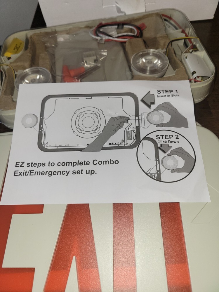 Emergency Lighting Fixture Exit Sign Double Sided Open Box