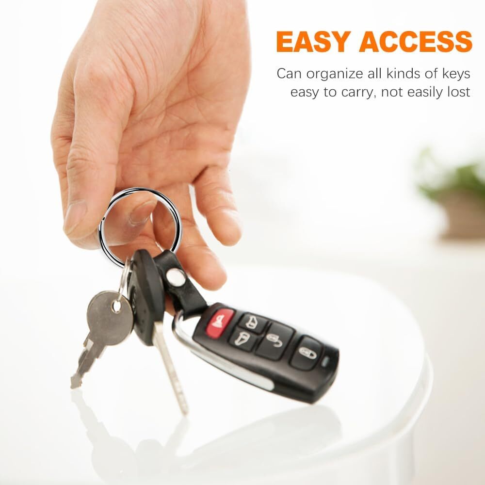 200PCS 25mm Split Key Rings Bulk, for Keychain and Crafts silver