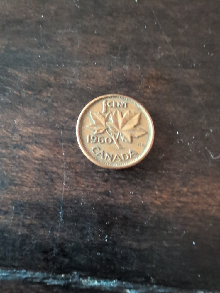 1960 Canadian Maple Leaf Penny