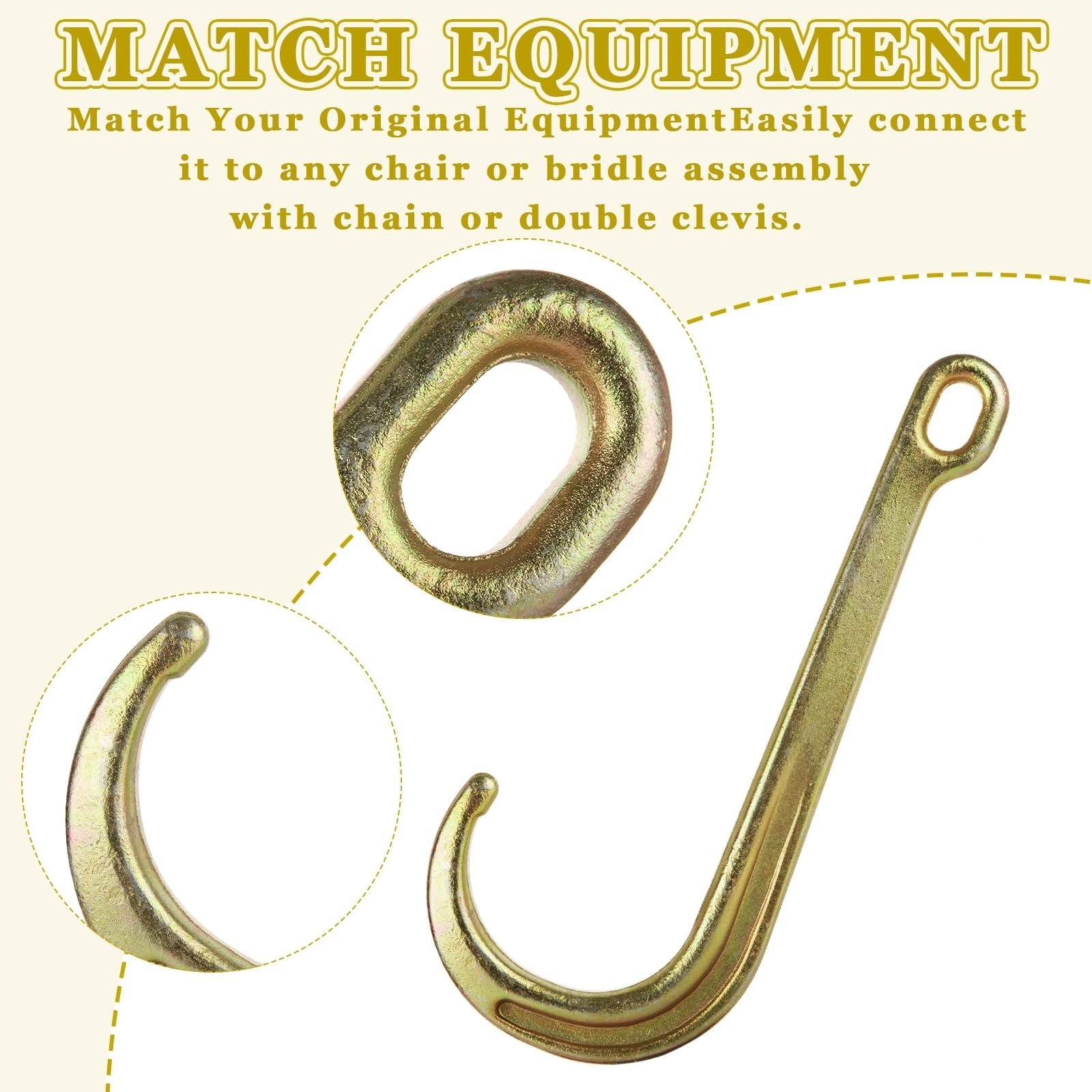 JMIATRY 2 Packs 15 inches J Hooks Towing G70 Steel Heavy Duty Towing J Hook Y...