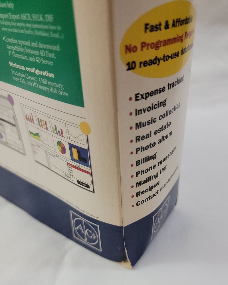 Vintage 1994 ACI 4D First Relational Database Software for Macintosh