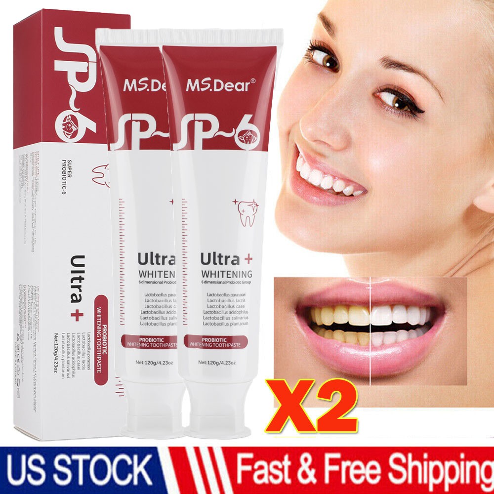 2Pcs Super Probiotic SP-6 Toothpaste, Probiotics Bright White Toothpaste, Sp 6