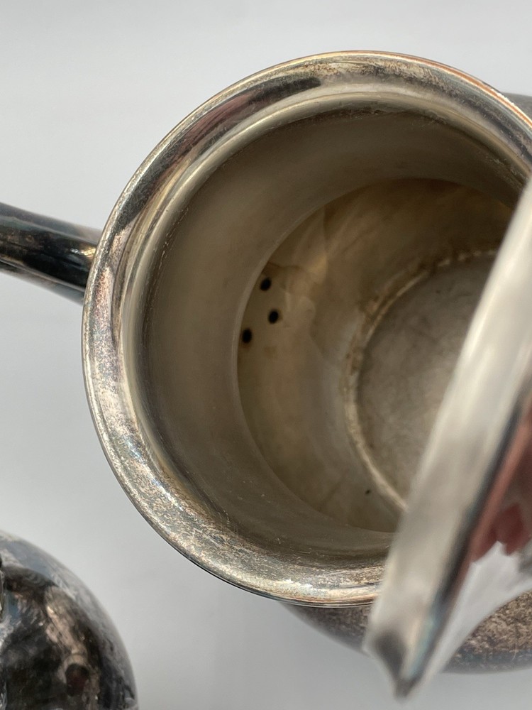 3pc Old English By Poole #5000 Silverplated Pitcher/Tea Service Creamer MCM