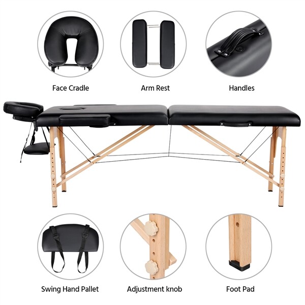 Portable Massage Table Lash Bed Tattoo Table Beauty Folding Bed Adjustable, Used