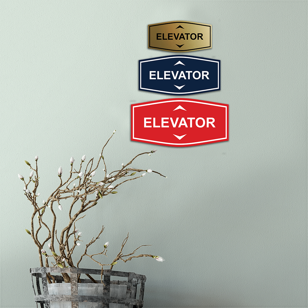 Fancy Elevator Up & Down Arrows Wall or Door Sign
