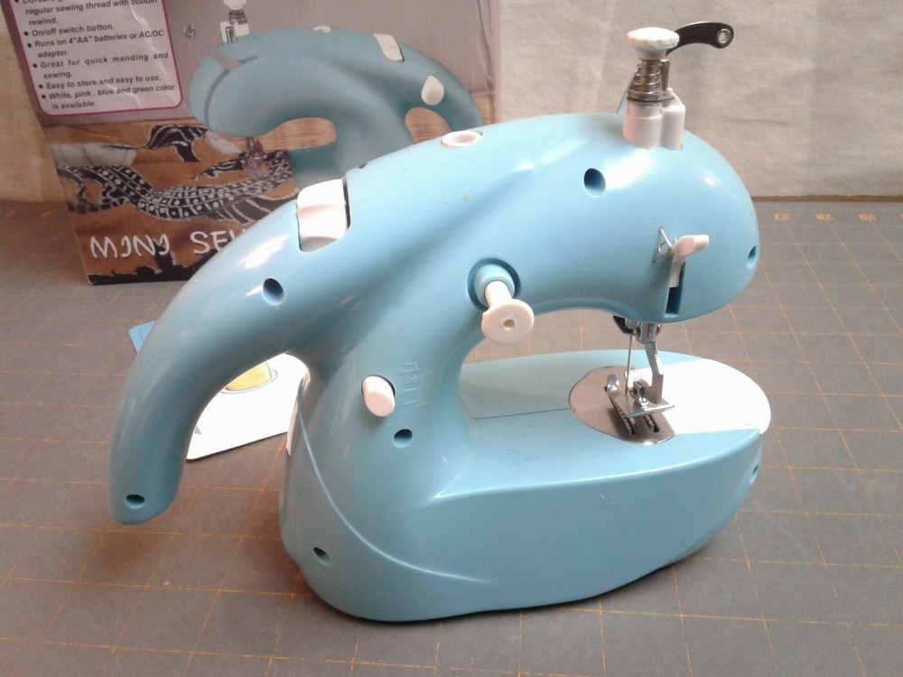Mini Sewing Machine Blue Battery Powered
