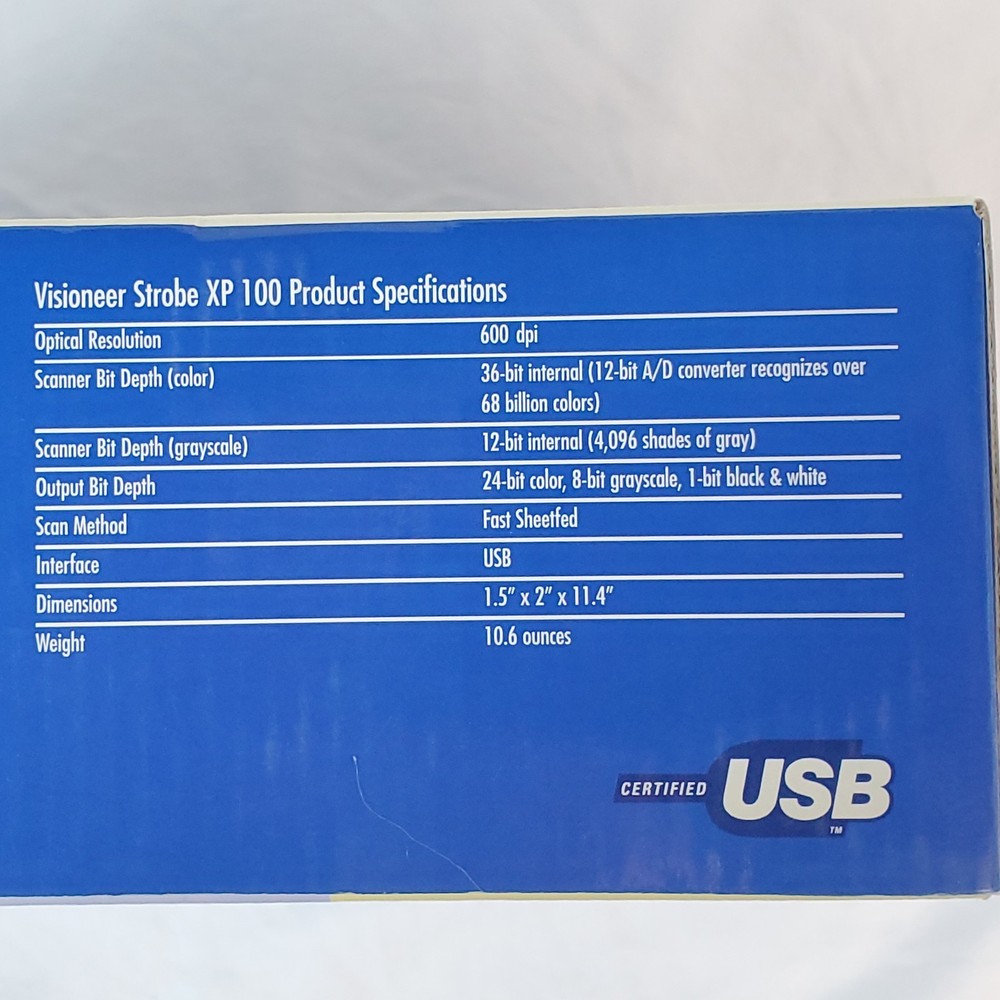 Visioneer Strobe XP 100 portable scanner *OPEN BOX *UNTESTED *AS IS
