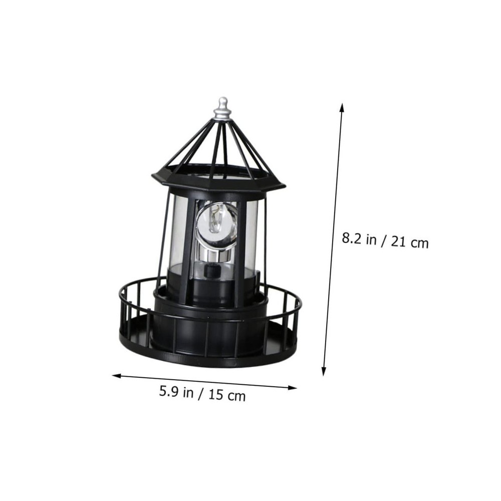 DOITOOL LED Solar Powered Rotating Lighthouse Outdoor Courtyard Solar Hanging...