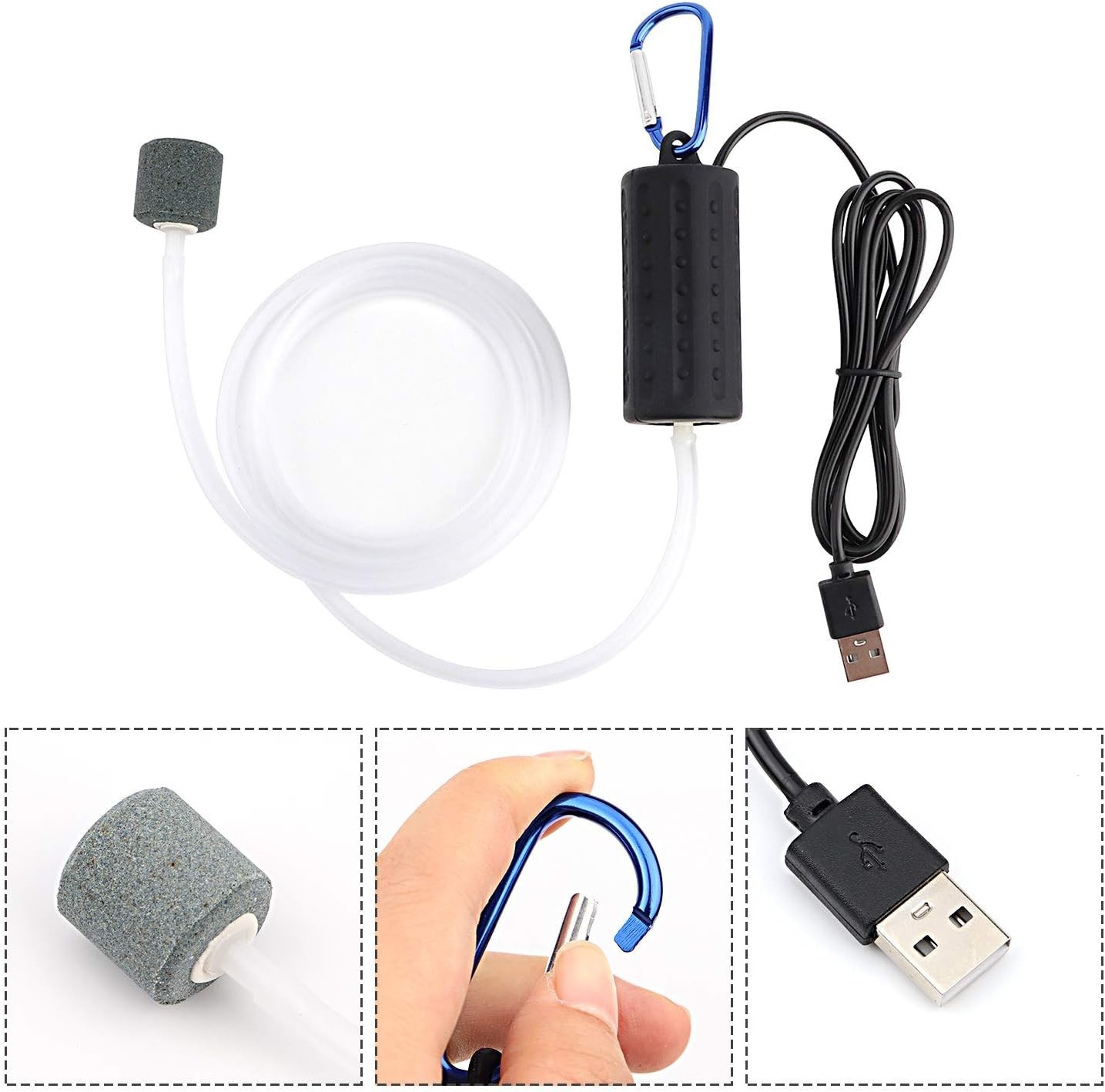 USB Aquarium Air Pump, Ultra Durable & Quiet USB Nano Air Pump Small Air Bubbler