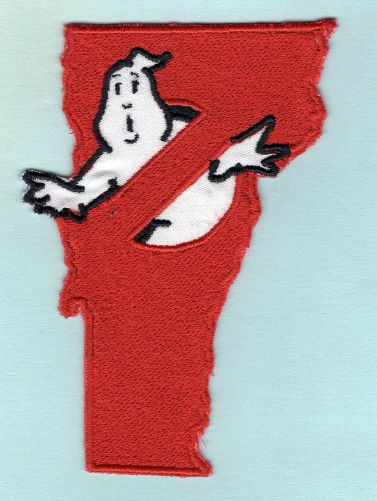 Vermont State - Embroidered Ghostbusters No Ghost Iron-On Patch