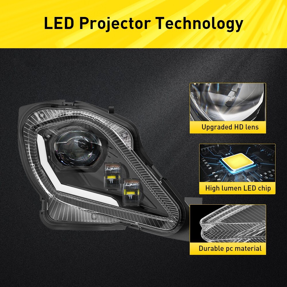 2PCS LED Headlights Head Lamps For Yamaha YFZ 450 Raptor 350 700 700R 2006-2023