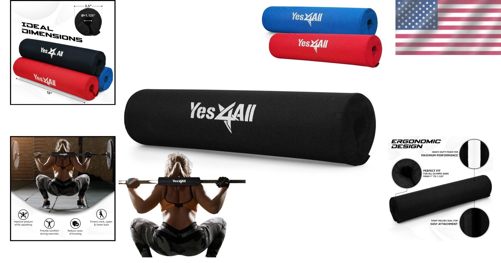 Ergonomic Foam Bar Pad for Safeguard Squats & Hip Thrusts - Portable Design