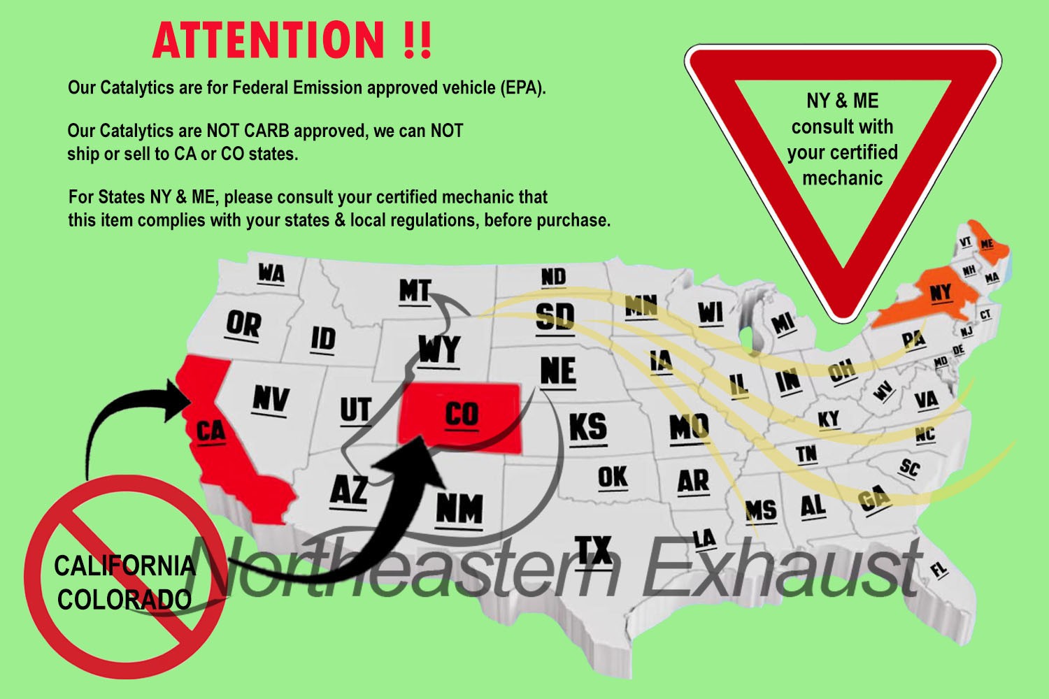 EPA-Approved Catalytic & Rear Muffler Exhaust Kit fits: 2014-2019 Outlander 2.4L