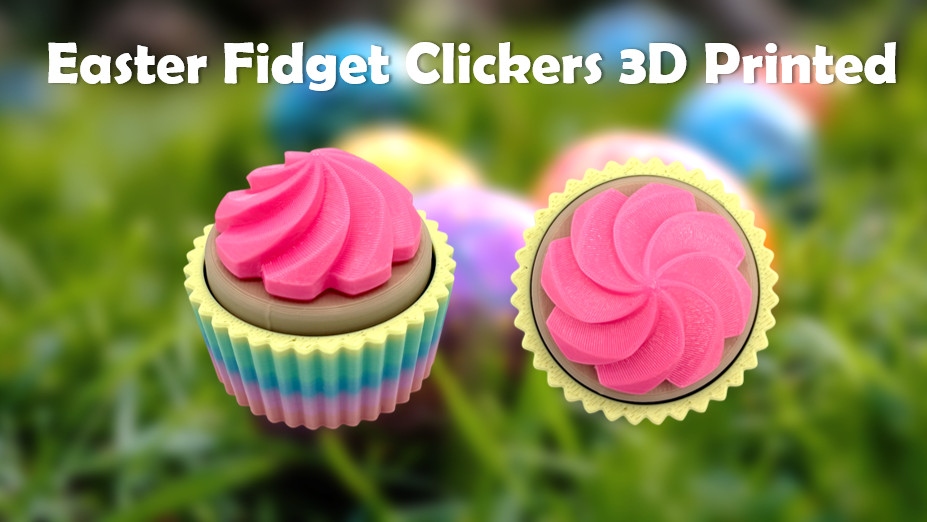 Easter Fidget Clickers 3 Pack Deviled Egg; Rainbow Cupcake; Peeps Bunny