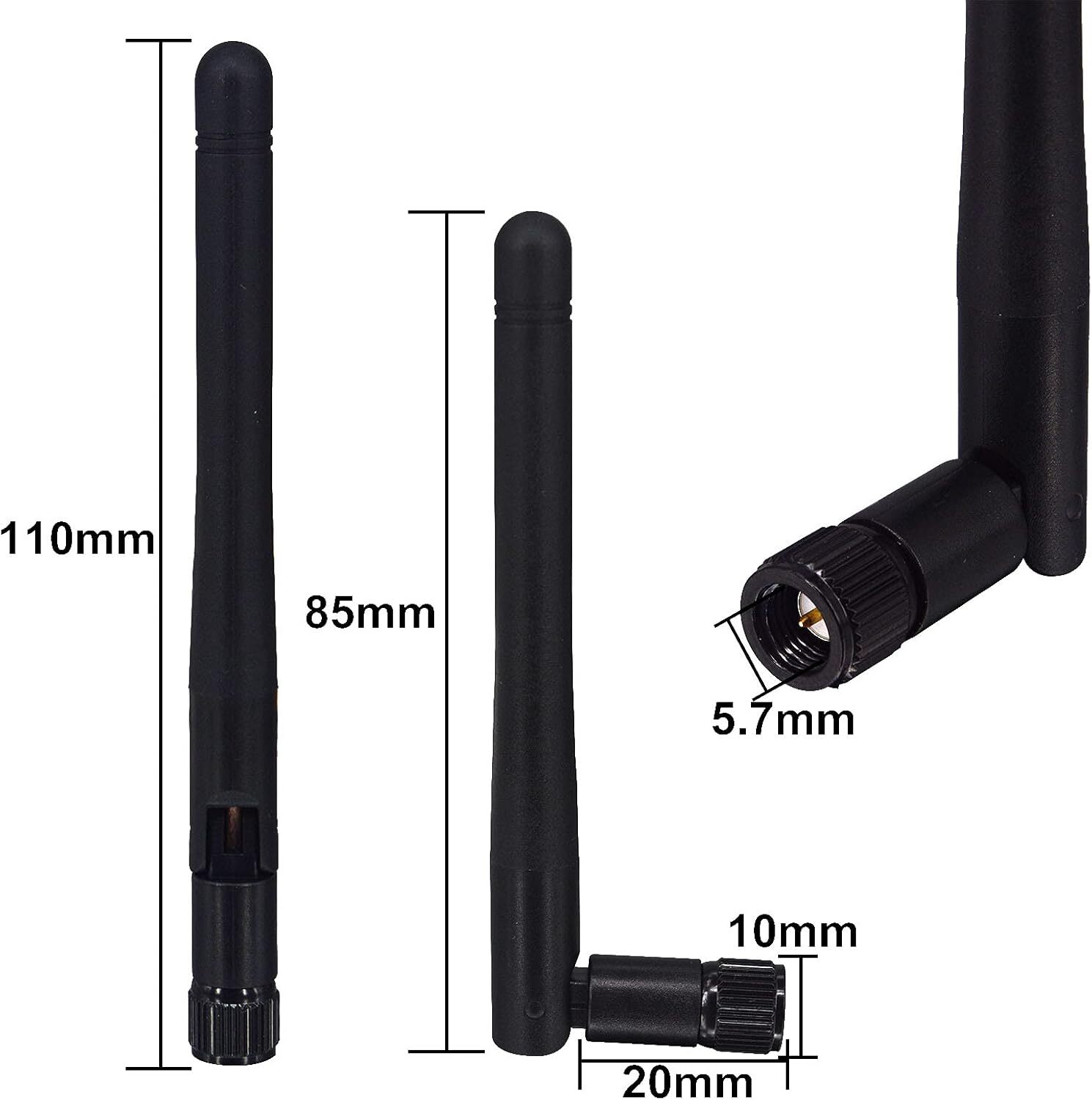 RP-SMA Antenna for WiFi 2.4GHz/5Ghz Wireless Router Card Male Pin LOT
