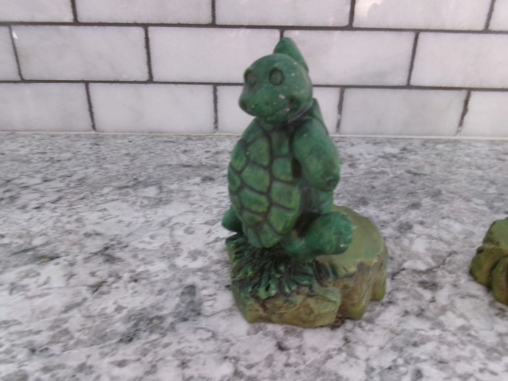 Turtle Figurine's, Book-Ends, Vintage, Pottery, Rustic,
