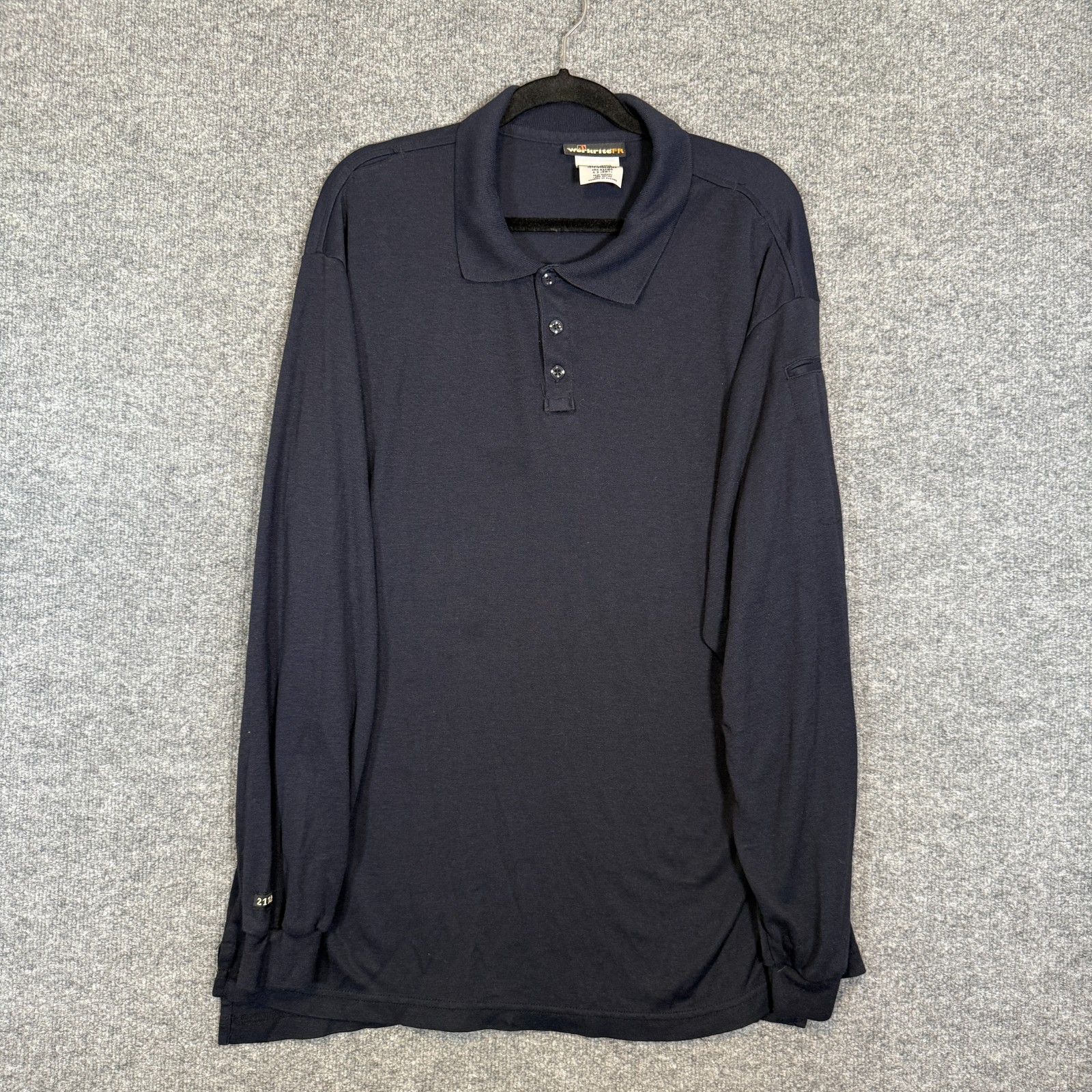 Workrite 2112 FR Shirt Men's XL Blue Long Sleeve Work Polo
