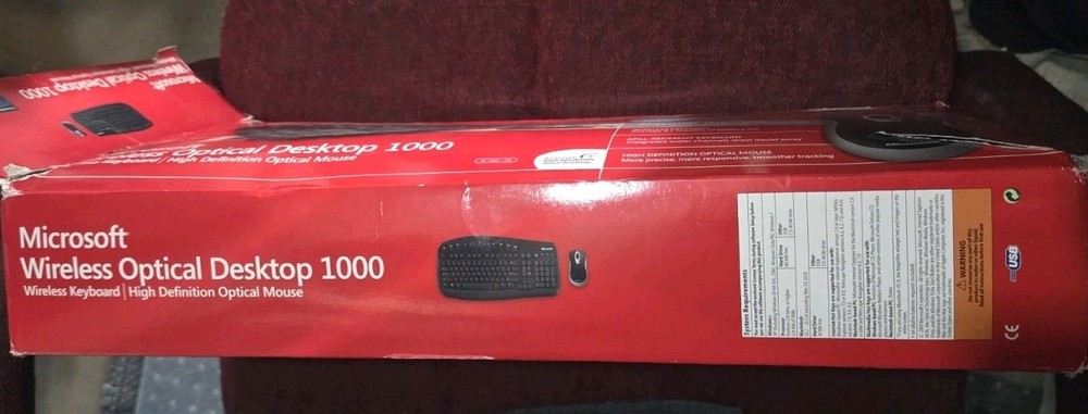 Microsoft Wireless Optical Desktop 1000 Keyboard, Mouse Vintage unused OPEN BOX