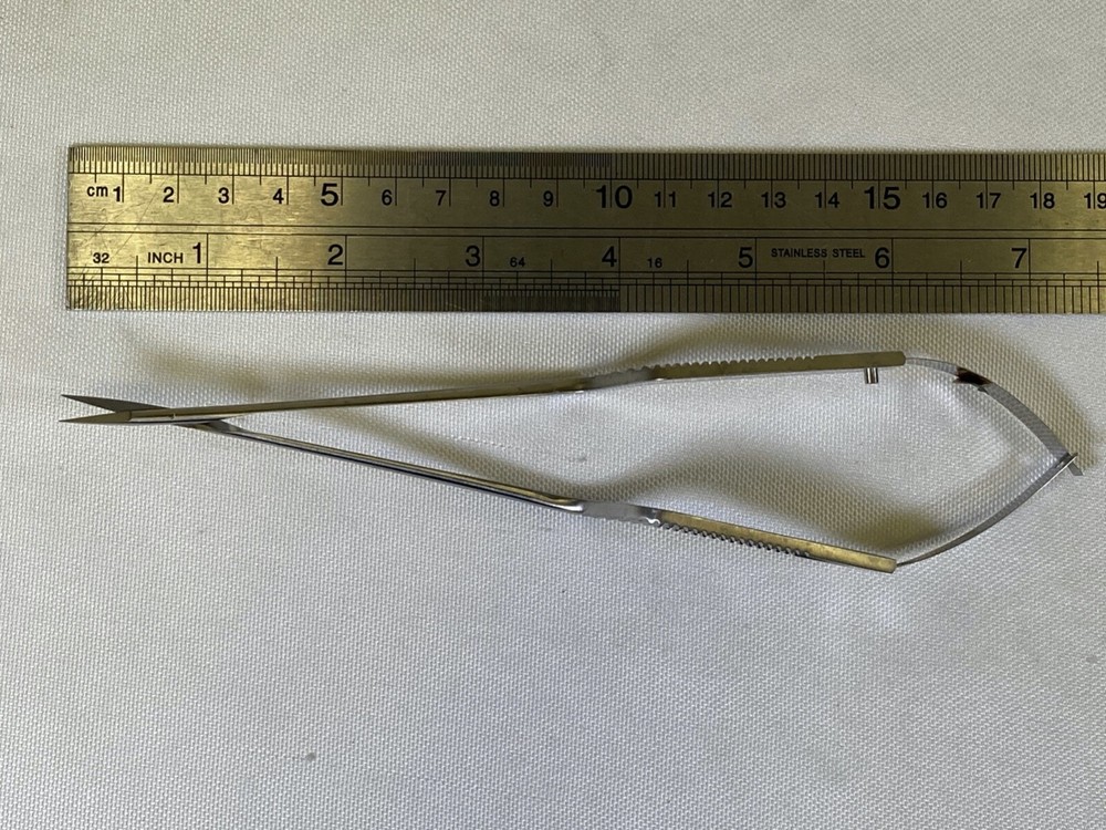 Aesculap FD105R Micro Vessel Scissors Bayonet Straight Sharp Tips 7.5"
