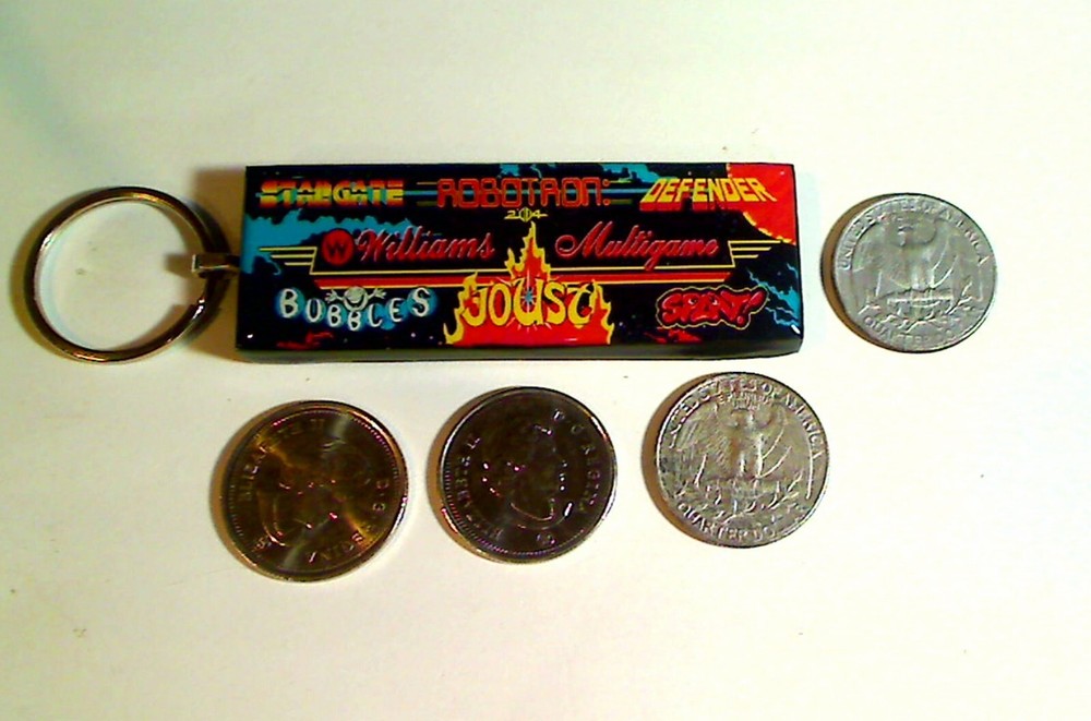 Multi Williams Arcade Marquee Coin Door accessory Keychain
