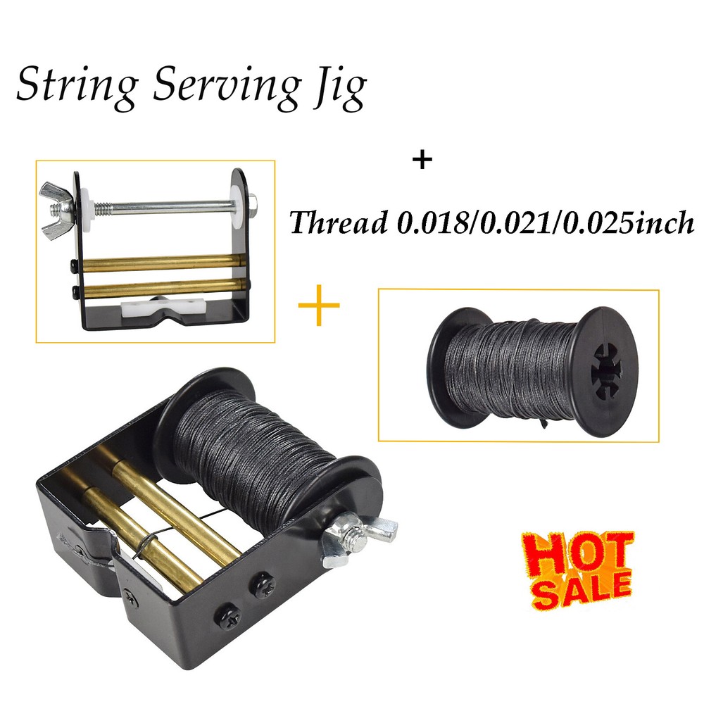 YLSIO Archery Hunting Bow String Serving Thread Cord + Strings Serving Jig Tool
