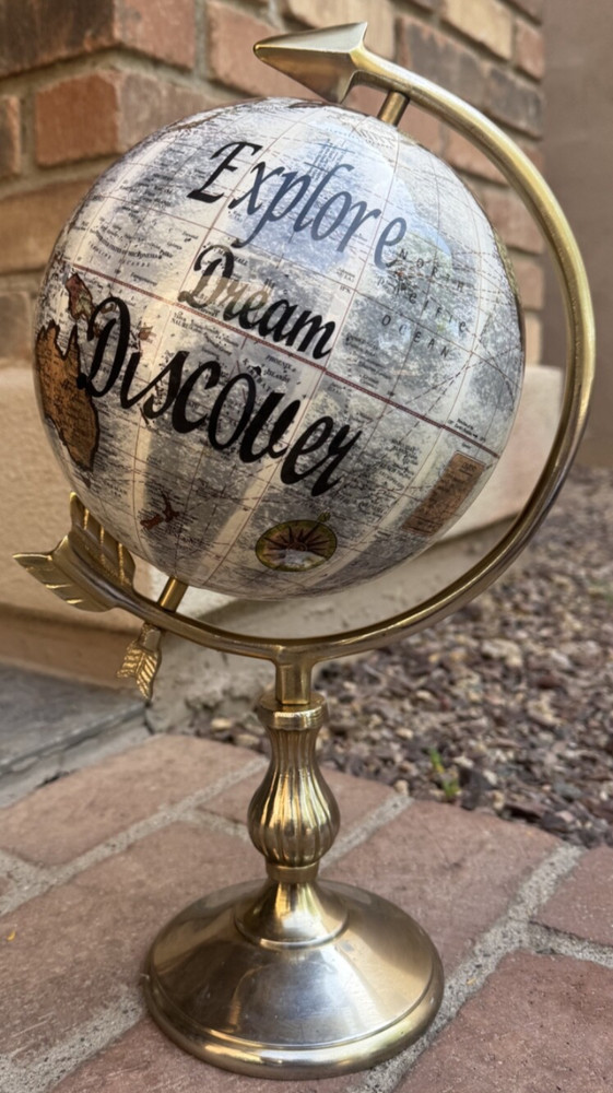 THREE HANDS Corp. Decorative Globe "Explore Dream Discover' 17"