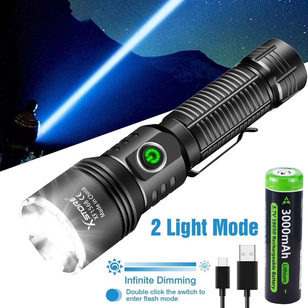 Super Bright 99000000 Lumen LED Tactical Flashlight Rechargeable Tactical Lights