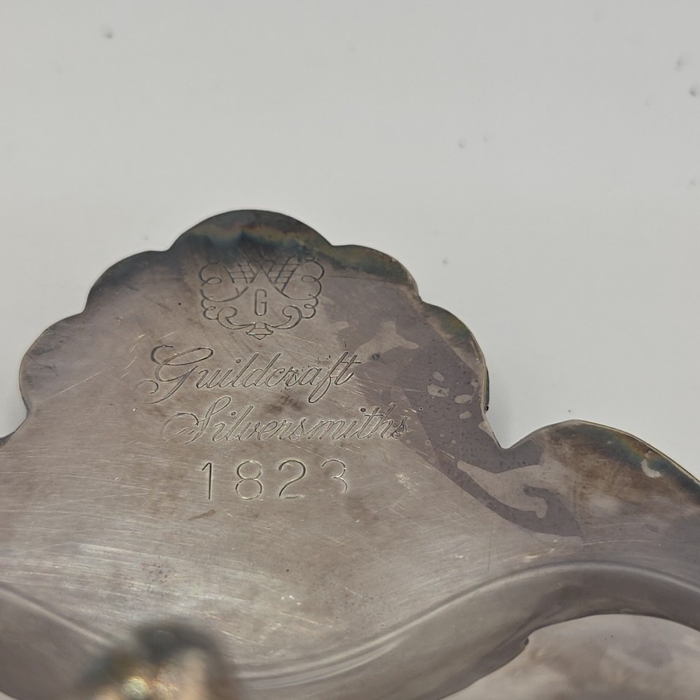 Vintage Marked Guildcraft Silversmiths No. 1823 Silver plated Seashell/Clam...