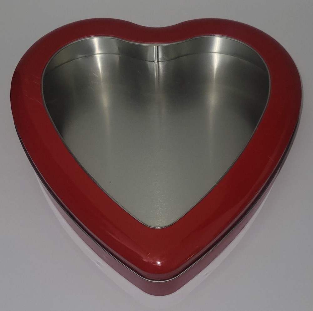 Heart Shaped Tin With Clear Front Great for Assemblage Crafts Valentine s