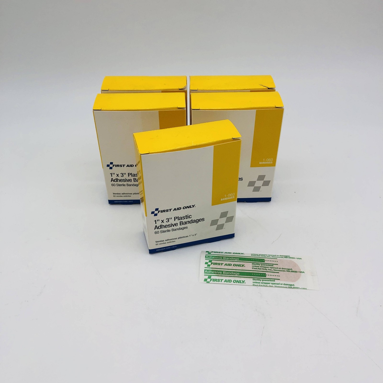 Acme First Aid Only 1-060 Plastic Adhesive Bandages 1" x 3" Lot of 300/5 Boxes